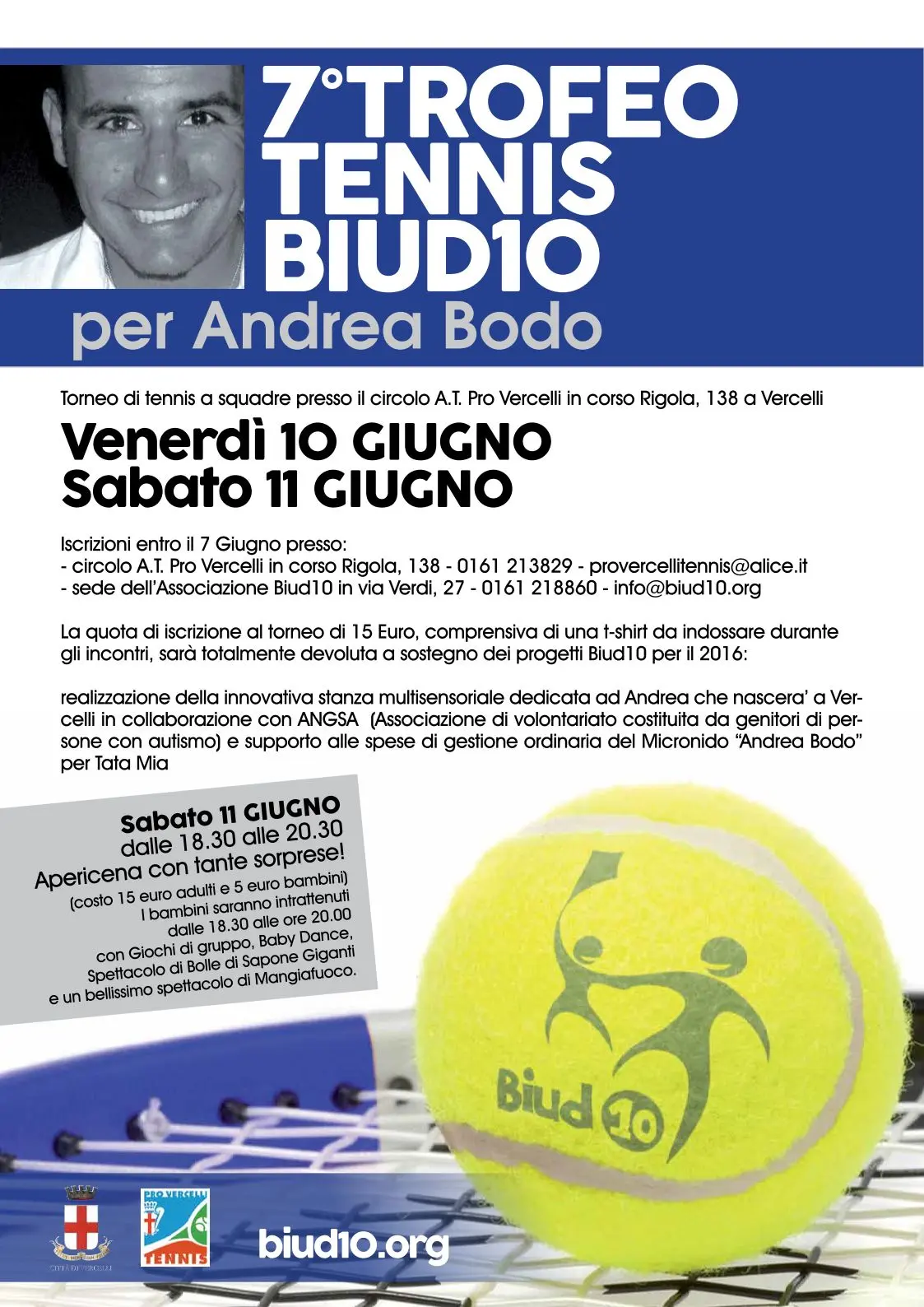 7° Edizione del Torneo di Tennis Biud10 per Andrea Bodo