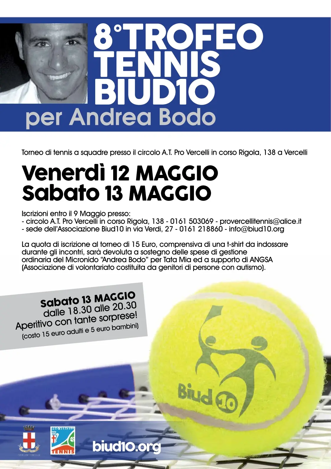 8° Edizione del Torneo di Tennis Biud10 per Andrea Bodo