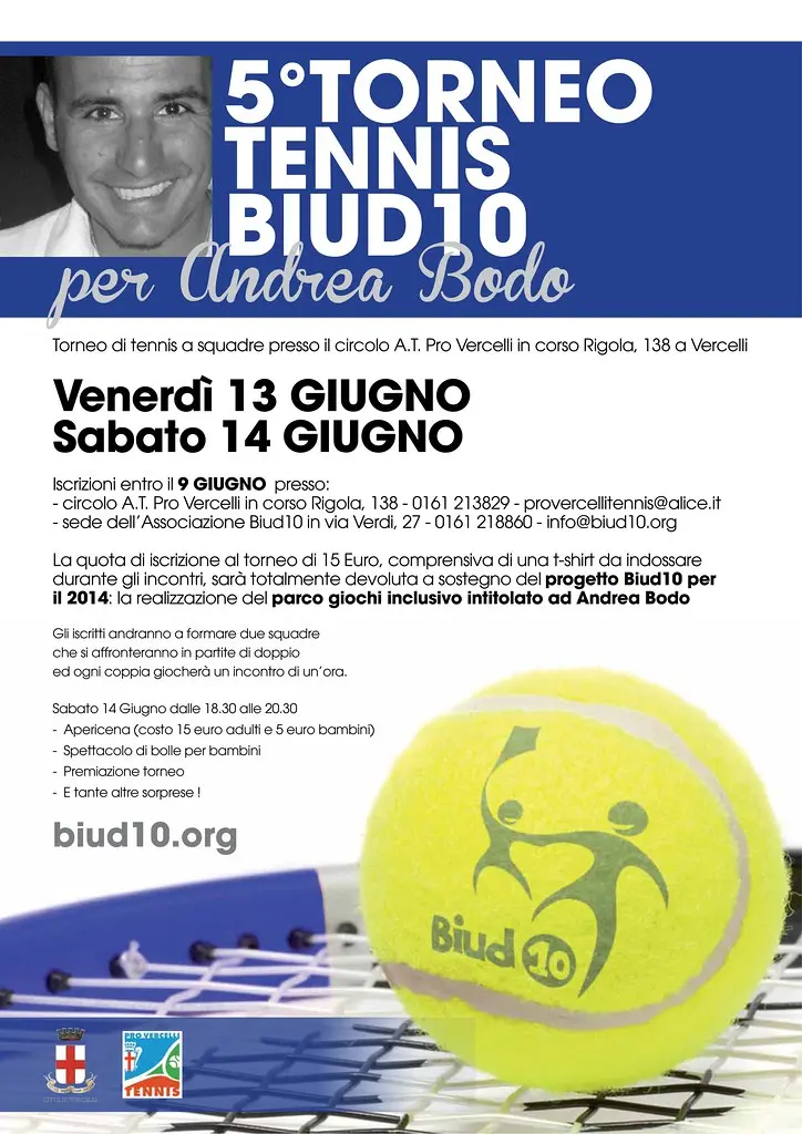 5° Edizione del Torneo di Tennis Biud10 per Andrea Bodo